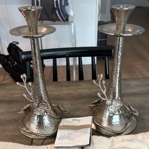 Michael Aram Silver Candle Holders